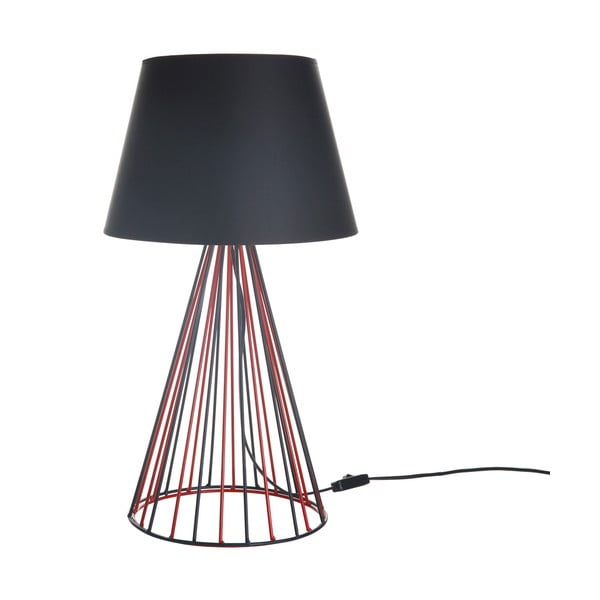 Žičana crvena/crna stolna lampa