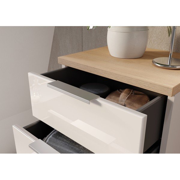 Krem visok/uski kupaonski ormarić u sjajnom dekoru 39x112 cm Tavira – Germania-image-4