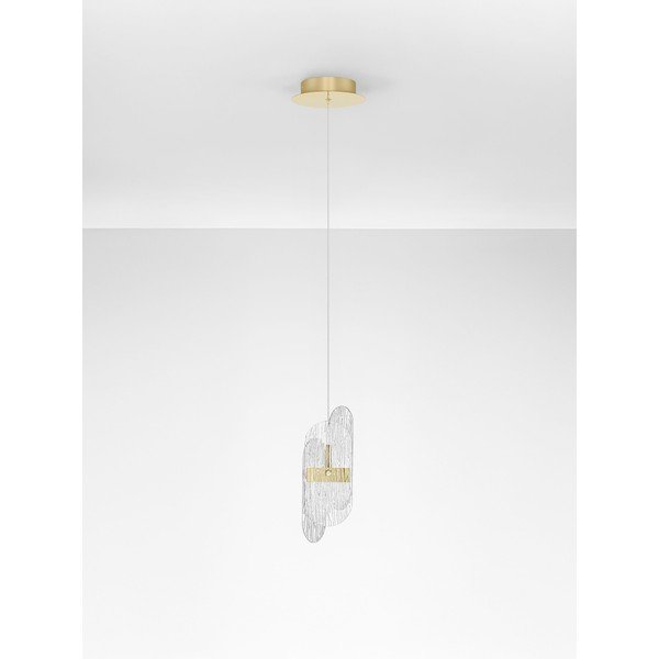 Mjedena metalna LED viseća svjetiljka s mogućnosti zatamnjivanja sa staklenim sjenilom ø 14 cm Lucien – Nova Luce-image-3