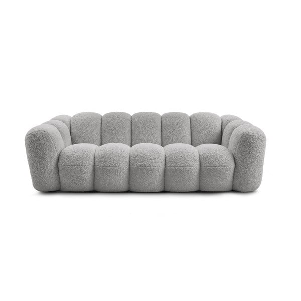 Svijetlo siva sofa od bouclé tkanine 232 cm Hippolyte – Bobochic Paris