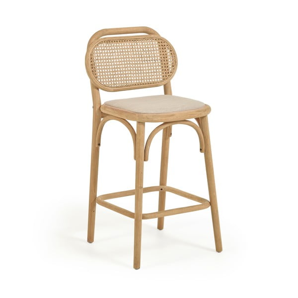 Barska stolica od punog hrasta u prirodnoj boji (visine sjedala 65 cm) Doriane – Kave Home