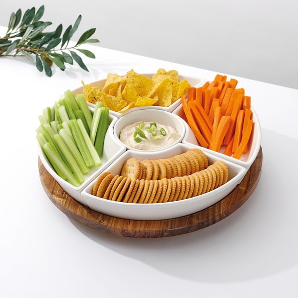 Bijeli tanjur za posluživanje od kamenine 35x35 cm Essentials - Ladelle-image-1