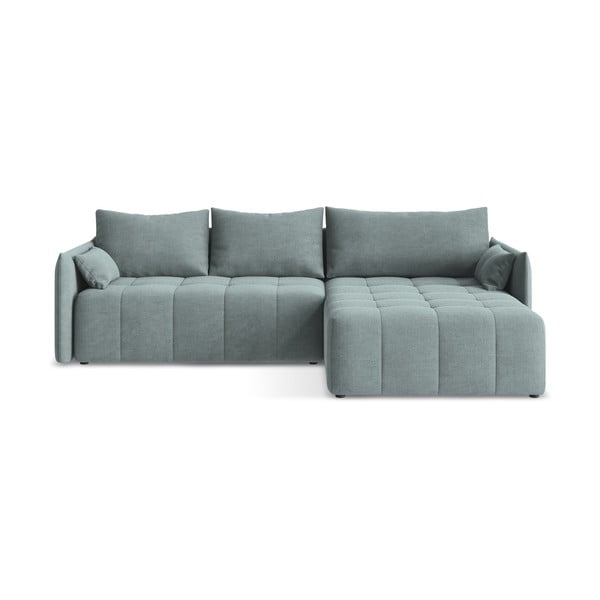 Plava sklopiva/s prostorom za odlaganje kutna garnitura (s desnim kutom/s ležaljkom) Moku – Makamii