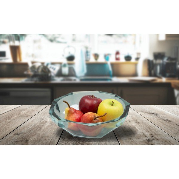 Plava zdjela od recikliranog stakla Mauro Ferretti Leaf, Ø 25 cm-image-1