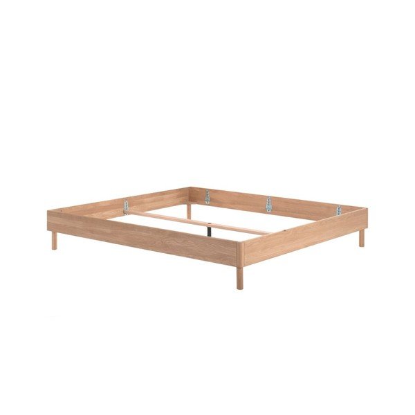 Bračni krevet od punog hrasta bez uzglavlja bez podnice 180x200 cm u prirodnoj boji Forrest – Vipack-image-2