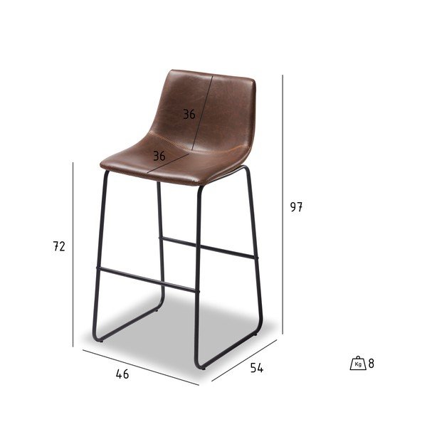 Set od dvije barske tamn smeđe stolice Furnhouse Indiana-image-1