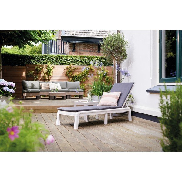 Svijetlo siva plastična/podstavljena podesiva/sklopiva vrtna ležaljka Atlas – Keter-image-4