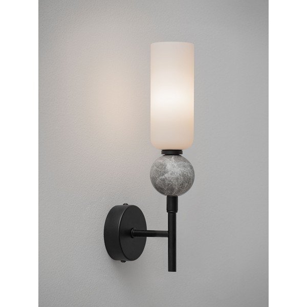 Mat crna zidna lampa od kamenine Filomena – Nova Luce-image-2