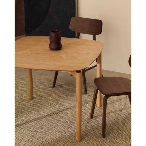 Blagovaonski stol u dekoru jasena 100x100 cm Indara – Kave Home-image-1