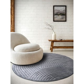 Antracitno sivi okrugao tepih ø 200 cm Panglao New York Anthracite – Elle Decoration