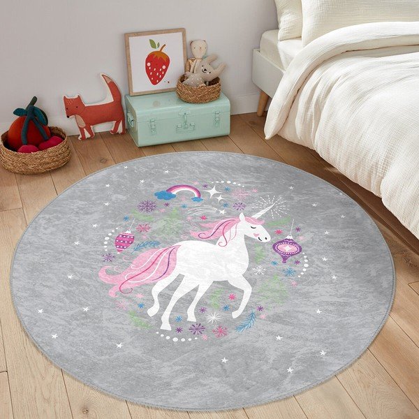 Sivi dječji tepih ø 120 cm Comfort – Mila Home-image-4