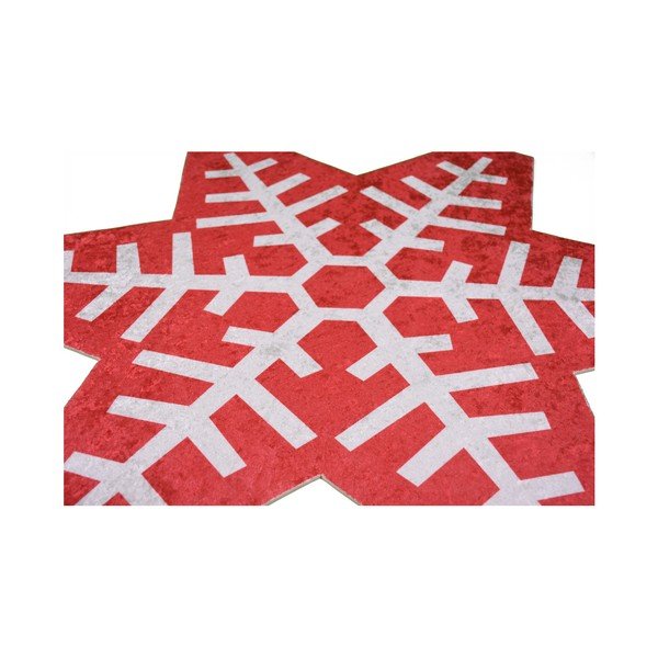 Crveno-bijeli tepih Vitaus Snowflake Special, 160 x 160 cm-image-2