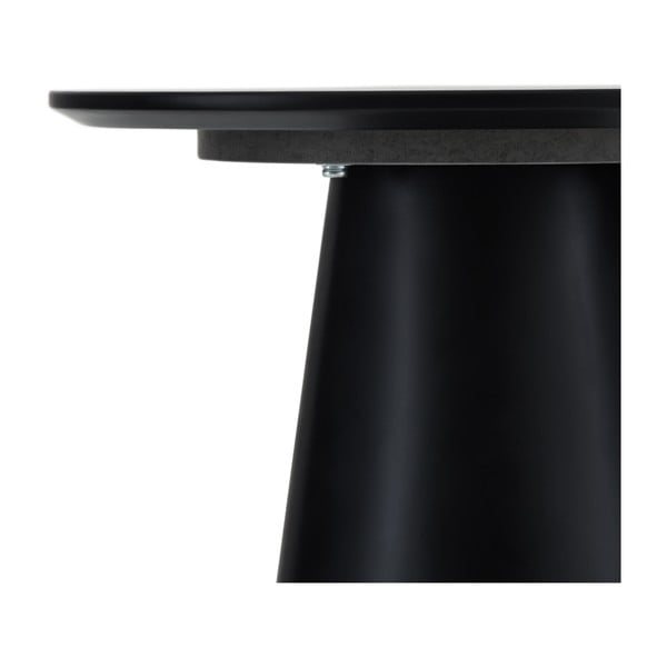 Crni/svijetlo sivi stolić za kavu s pločom stola u mramornom dekoru ø 45 cm Tango – Furnhouse-image-3