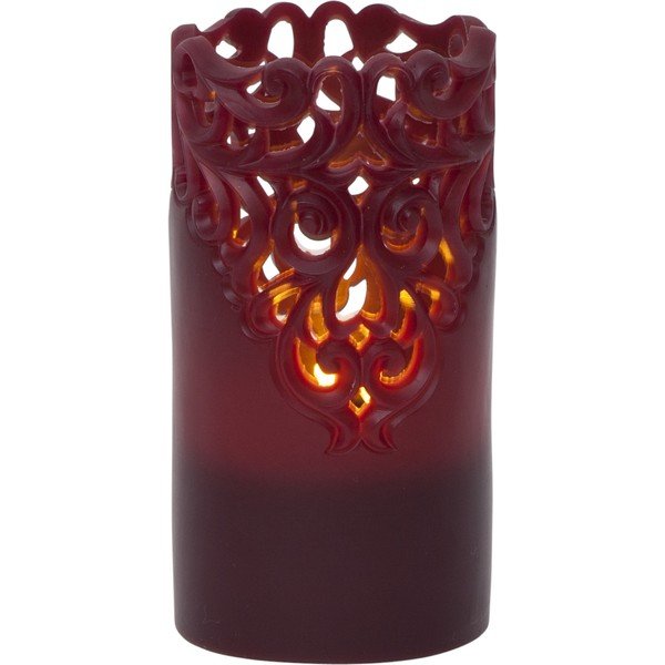 LED svijeća od crvenog voska Star Trading Clary, visina 15 cm-image-2