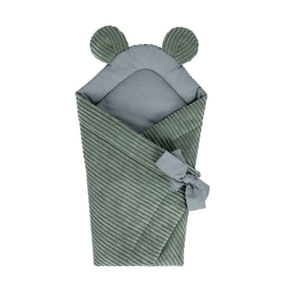 Zeleni pokrivač za povijanje od samta 35x65 cm – Meowbaby