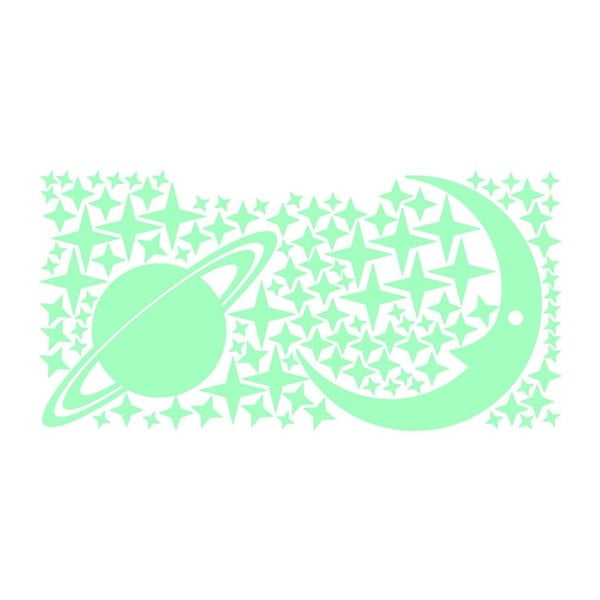 Svjetleće zidne samoljepljive naljepnice Ambiance Moon and Planets-image-1