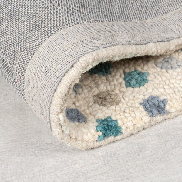 Plavi/bež ručno rađen vunen tepih 120x170 cm Eloise Patchwork – Flair Rugs-image-3