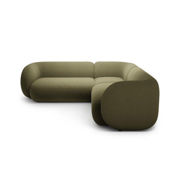 Zelena baršunasta kutna garnitura Kate – Micadoni -image-1