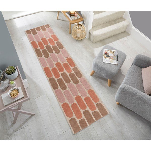 Narančasta vunena staza Flair Rugs Fossil, 60 x 230 cm-image-4