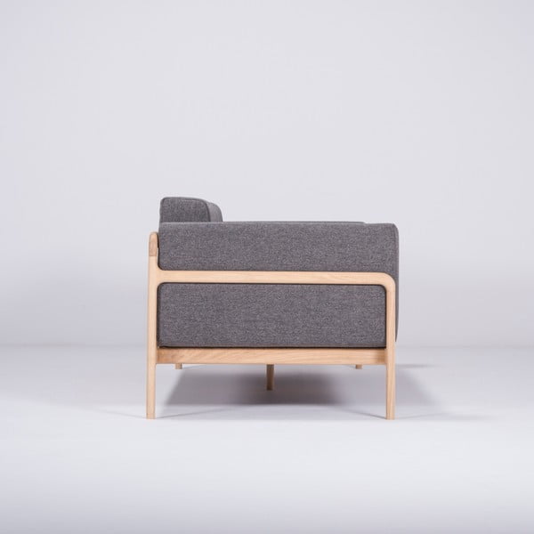 Tamnosivi kauč s konstrukcijom od hrastovine Gazzda Fawn, 210 cm-image-2