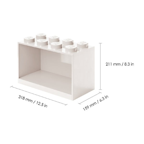 Set od 2 dječje crne zidne police LEGO® Brick-image-2