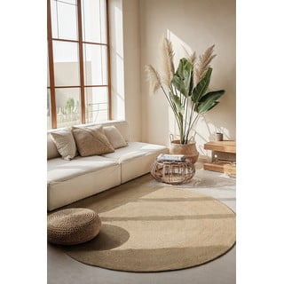 Obostrani okrugli tepih od jute u prirodnoj boji ø 140 cm Braided Ivory – Hanse Home