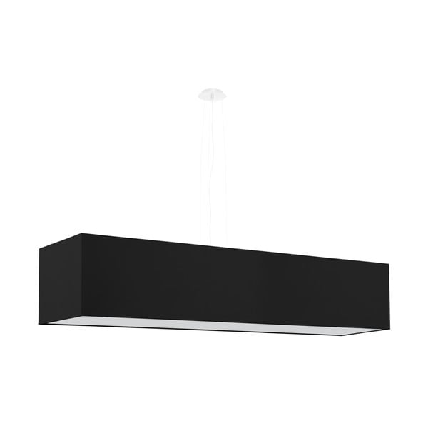 Crna viseća svjetiljka sa staklenim sjenilom/s tekstilnim sjenilom Gryfin – Nice Lamps