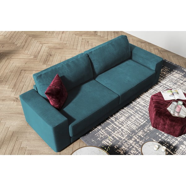 Tirkizna sklopiva sofa od samta 250 cm Donatella – Milo Casa-image-1