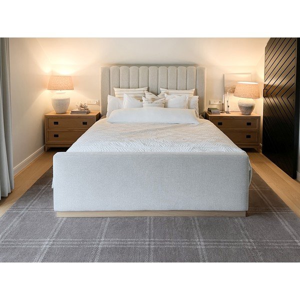 Antracitno sivi vuneni tepih 133x190 cm Calisia M Grid Prime – Agnella-image-3