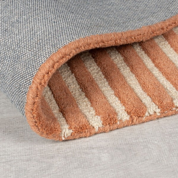 Ručno rađen vunen tepih boje terakote 200x290 cm Lozenge Terracotta – Flair Rugs-image-3