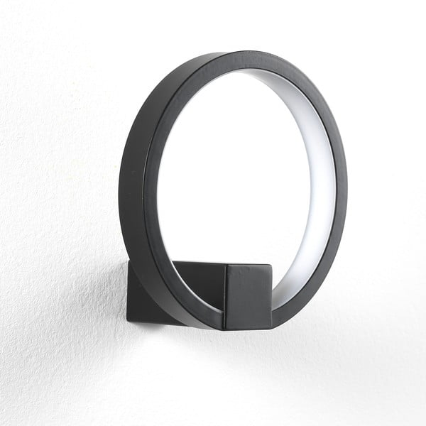 Crna zidna svjetiljka Tomasucci Ring, ø 15 cm