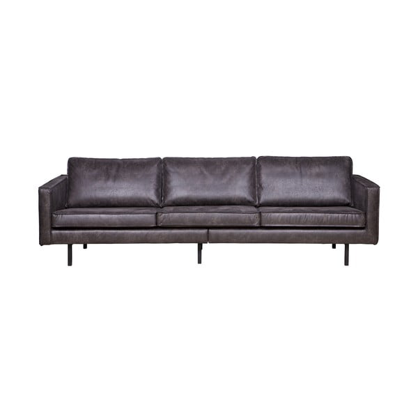 Crna sofa s presvlakom od reciklirane kože BePureHome Rodeo, 277 cm
