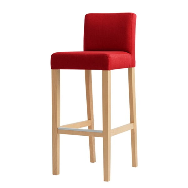 Crvena barska stolica s prirodnim nogama Custom Form Wilton