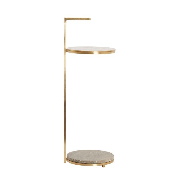 Okrugao pomoćni stol s mramornom pločom ø 26 cm Leda – Light & Living