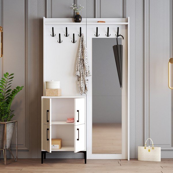 Bijeli set za predsoblje Berlin - Kalune Design-image-3