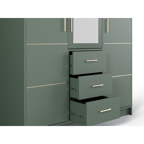 Zeleni ormar s ogledalom 147x200 cm Burren - Cosmopolitan Design-image-1