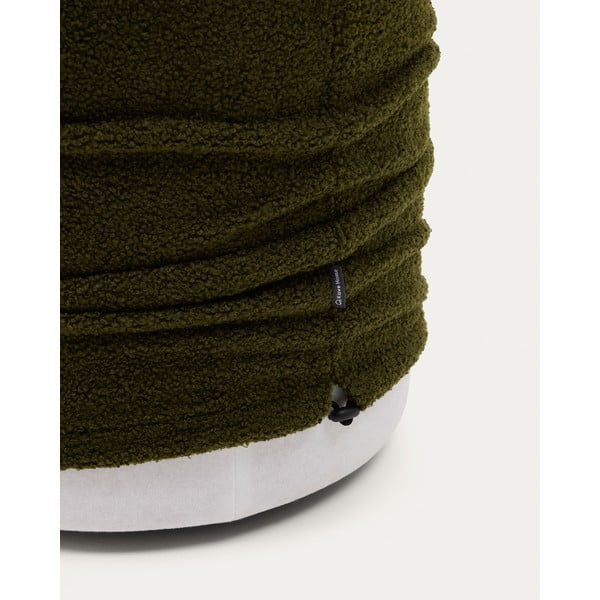 Zeleni tabure od bouclé tkanine Kaeli – Kave Home-image-2