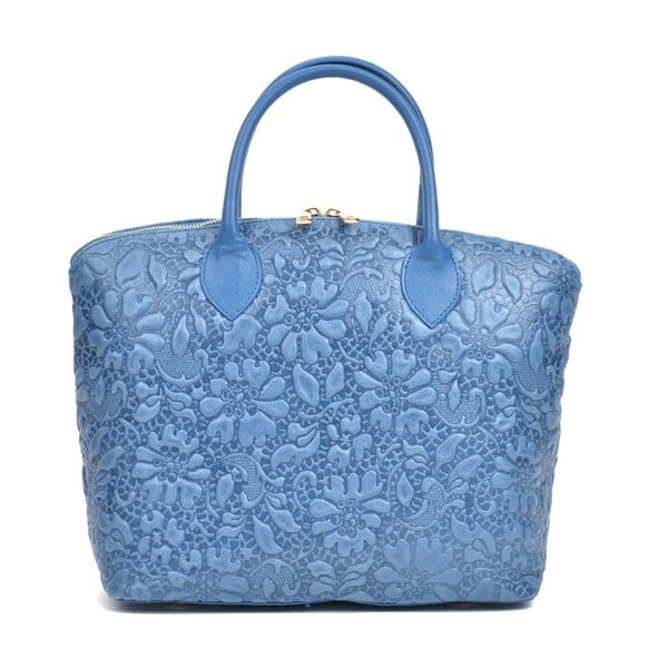 Plava kožna torbica Anna Luchini Rusterio