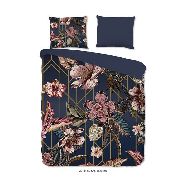 Tamno plava posteljina za bračni krevet/za produženi krevet od mikrovlakana 200x220 cm Jos – Good Morning