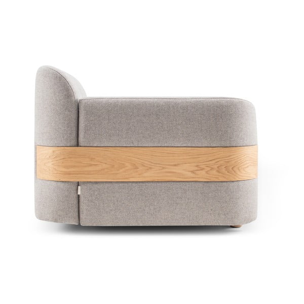 Svijetlo sivi kauč (desni kut) od mješavine vune i lana Hugg - Gazzda-image-2