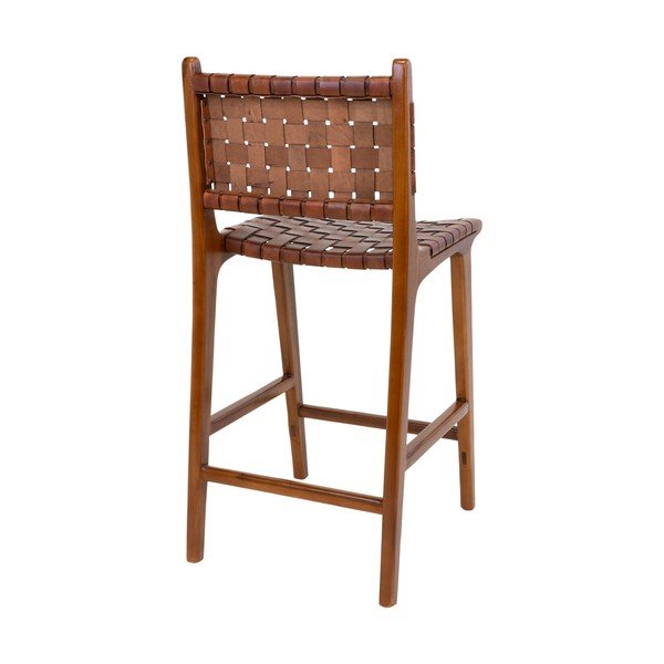 Smeđa barska stolica od masivne tikovine 101 cm Perugia – House Nordic-image-4