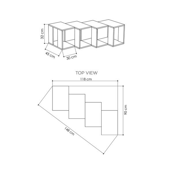 Bijeli TV stol Cons Extra White-image-2