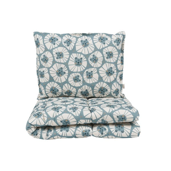 Plavi komplet za kolijevku Denim Lions – Malomi Kids-image-2