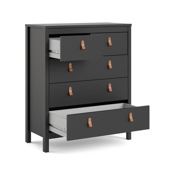 Crna visoka komoda 82x99 cm Madrid – Tvilum-image-3