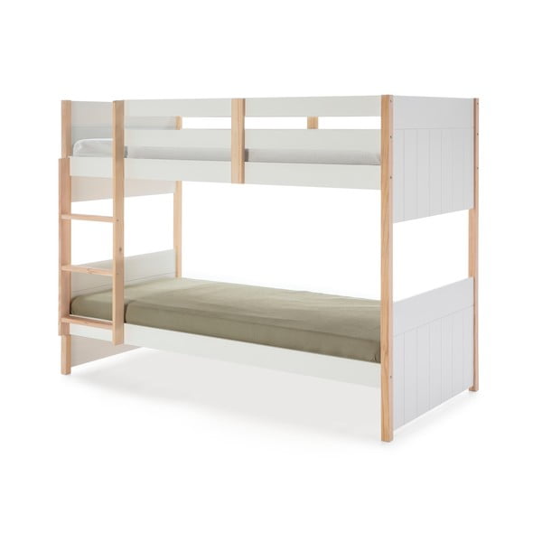 Bijeli dječji krevet na kat od borovine 90x190 cm Kiara - Marckeric-image-2