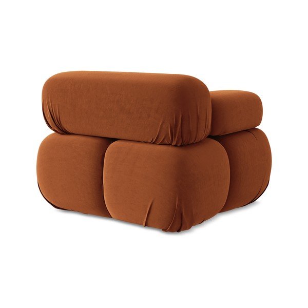 Narančasta baršunasti modularna sjedeća garnitura (s lijevim kutom) Lokua – Makamii-image-4