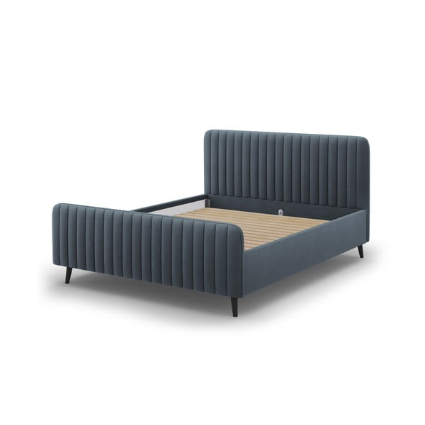Plavo-sivi tapecirani bračni krevet s podnicom 140x200 cm Lily - Micadoni Home