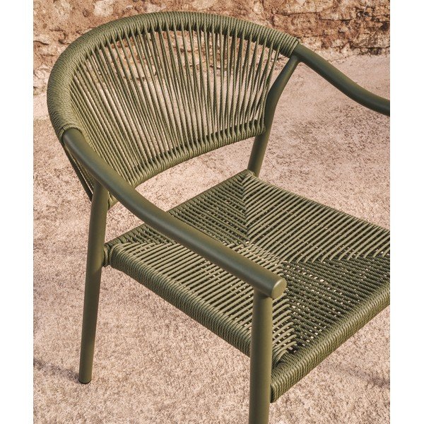 Zelena vrtna stolica od ratana Livadia – Kave Home-image-2
