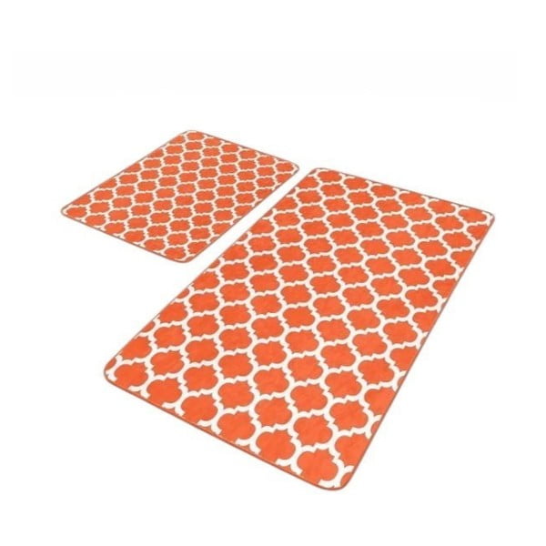 Narančaste od samta kupaonske prostirke u setu 2 kom 60x100 cm – Mila Home
