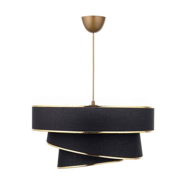 Crna/u zlatnoj boji viseća svjetiljka s tekstilnim sjenilom ø 40 cm Couper – Opviq lights